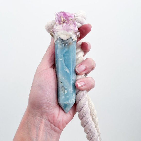 Adina Mills Extra Large Rope Necklace with Crystal Point Pendant - Picture 8 of 10